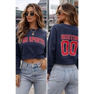 Where I’m From Boston 00 Cropped Sweatshirt Medium | Go Sports Varsity Pullover